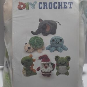 DIY Crochet Animal Kit - Green, Blue, Red